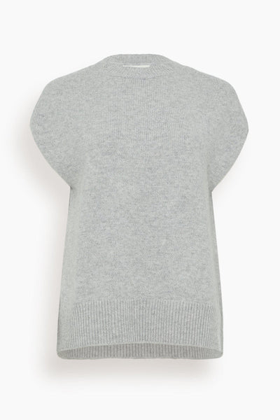 Sagar Short Sleeve Sweater in Grey Melange