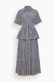 Rosie Assoulin Boogie Woogie Bugle Boy Dress in Navy Check