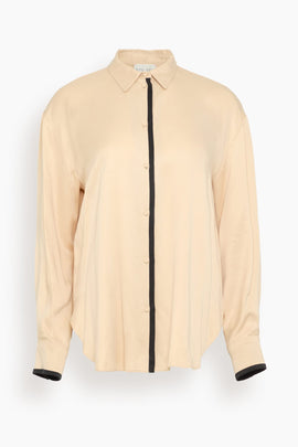 Chic Shirt with Contrasting Details in Ivory