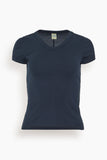 Flore Flore Tops Jill Baby Tee in Navy Jill Baby Tee in Navy