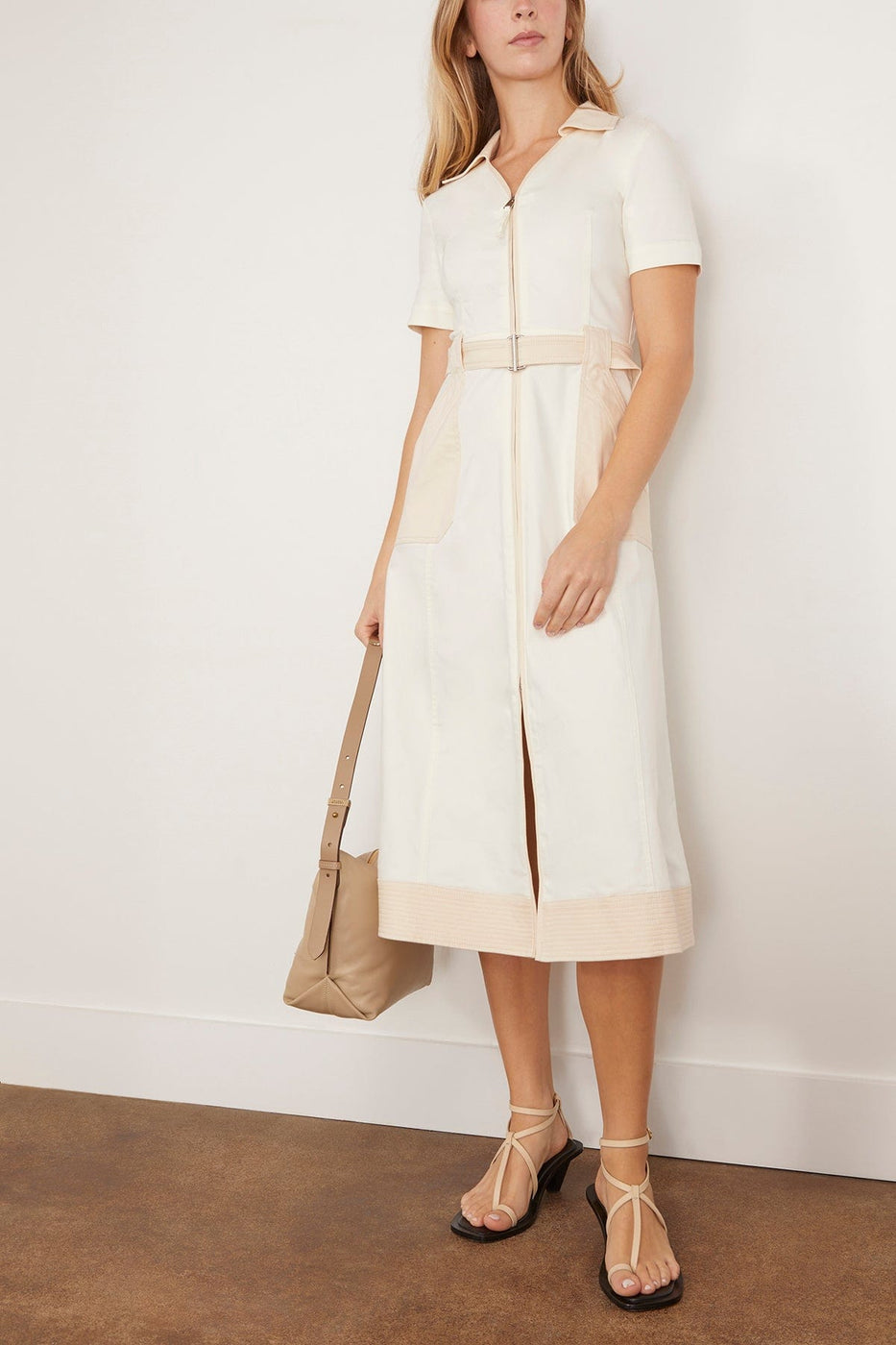 Simkhai Casual Dresses Hanover Short Sleeve Midi Dress in Ivory Multi Simkhai Hanover Short Sleeve Midi Dress in Ivory Multi