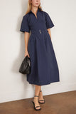 Simkhai Casual Dresses Deanna Short Sleeve Belted Midi Dress in Midnight Simkhai Deanna Short Sleeve Belted Midi Dress in Midnight