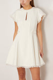 Simkhai Casual Dresses Anielle Short Sleeve Mini Dress in Snow Simkhai Anielle Short Sleeve Mini Dress in Snow