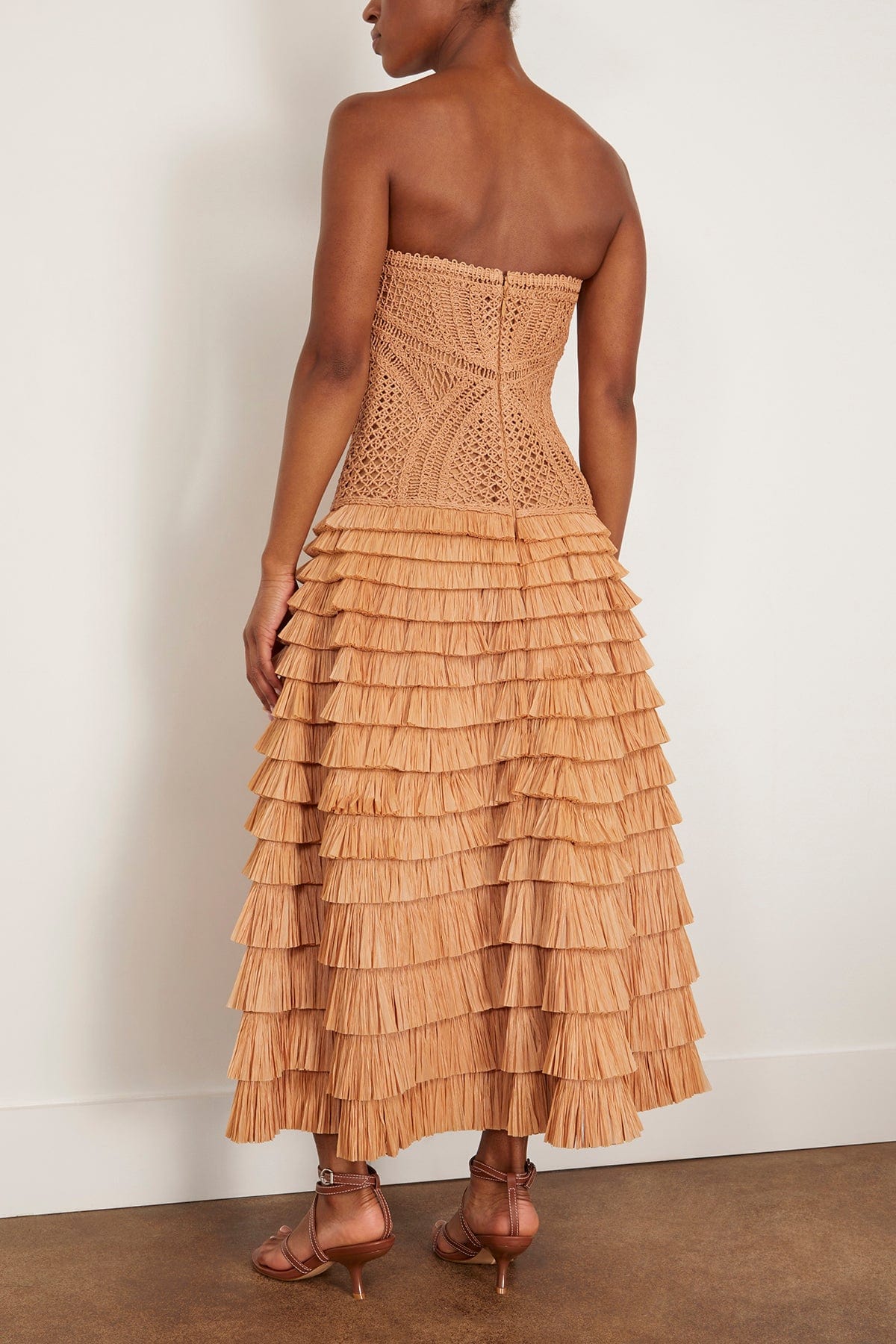 Simkhai Santana Bustier Midi Dress in Straw