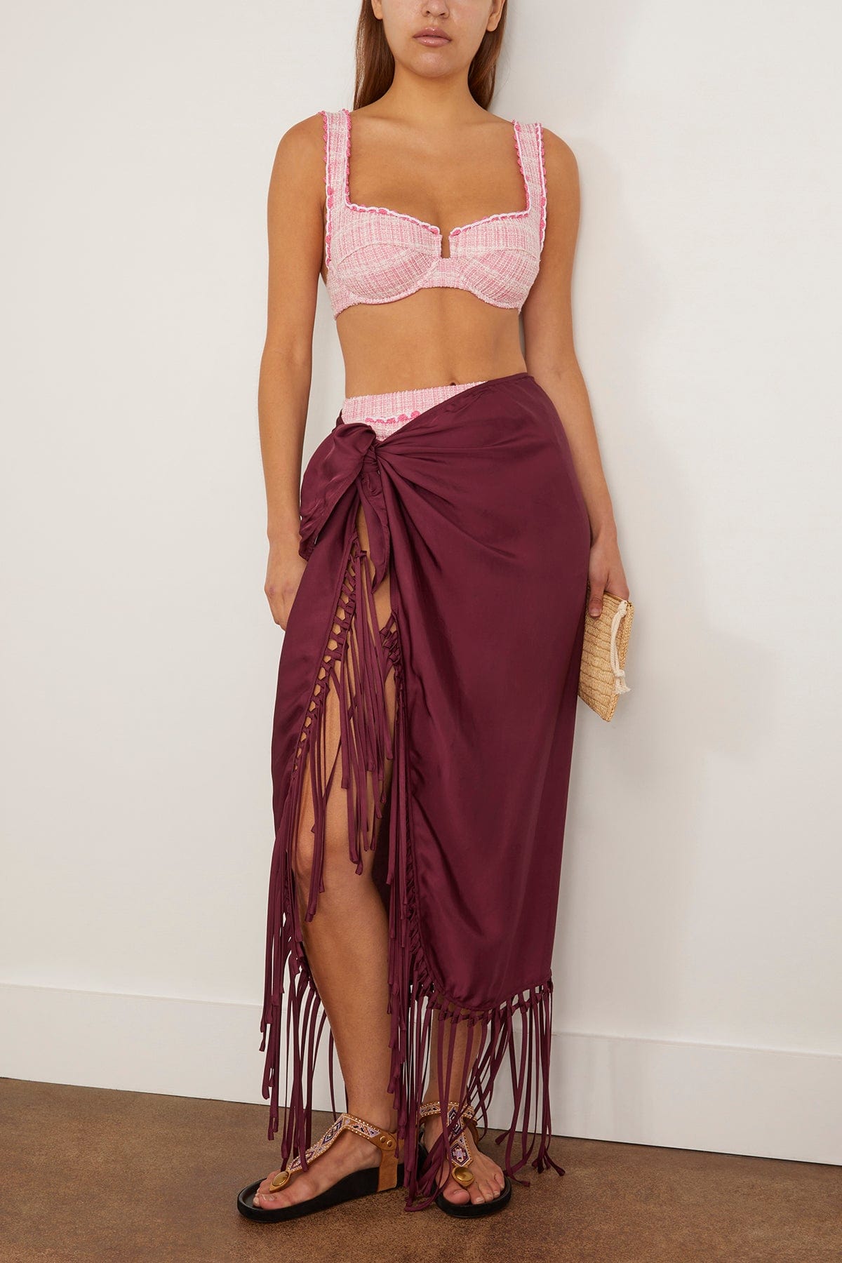 Simkhai Klara Balconette Bikini Top in Berry Multi