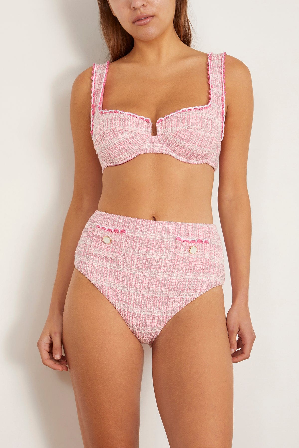 Simkhai Diana High Waisted Bikini Bottom in Berry Multi