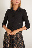 Dorothee Schumacher Precise Pointelle Jacket in Pure Black
