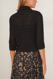 Dorothee Schumacher Precise Pointelle Jacket in Pure Black