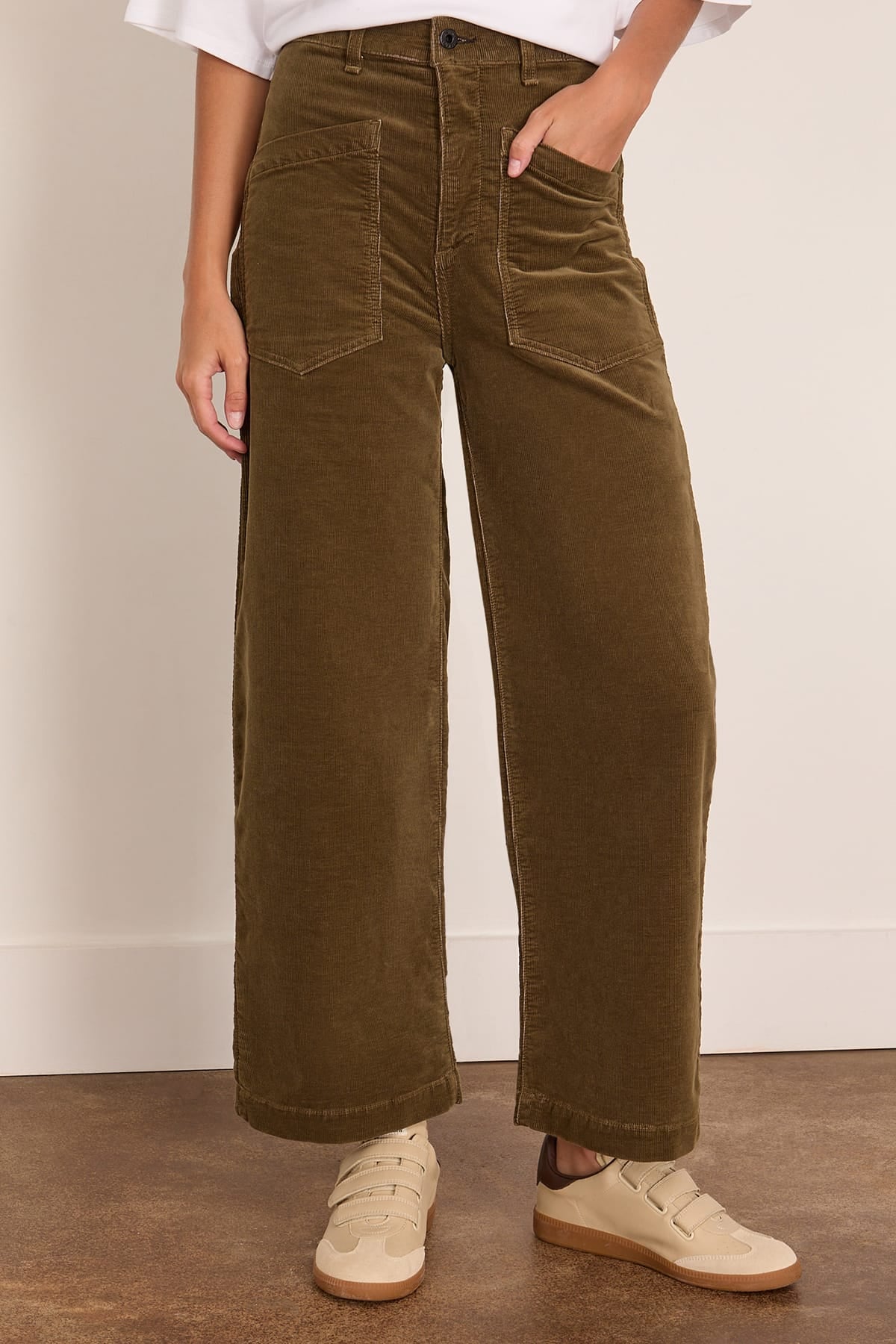 Askk NY Virginia Corduroy Pant in Safari Green