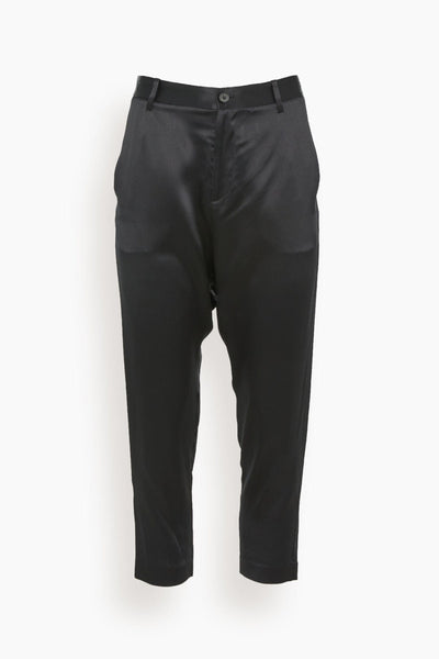 Silk Paris Pant in Black