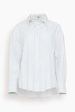 Hampden Clothing Frankie Rhinestud Shirt in White/Blue