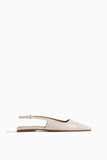 Dear Frances Ballet Flats Tia Slingback with Toe Cap in White Dear Frances Tia Slingback with Toe Cap in White