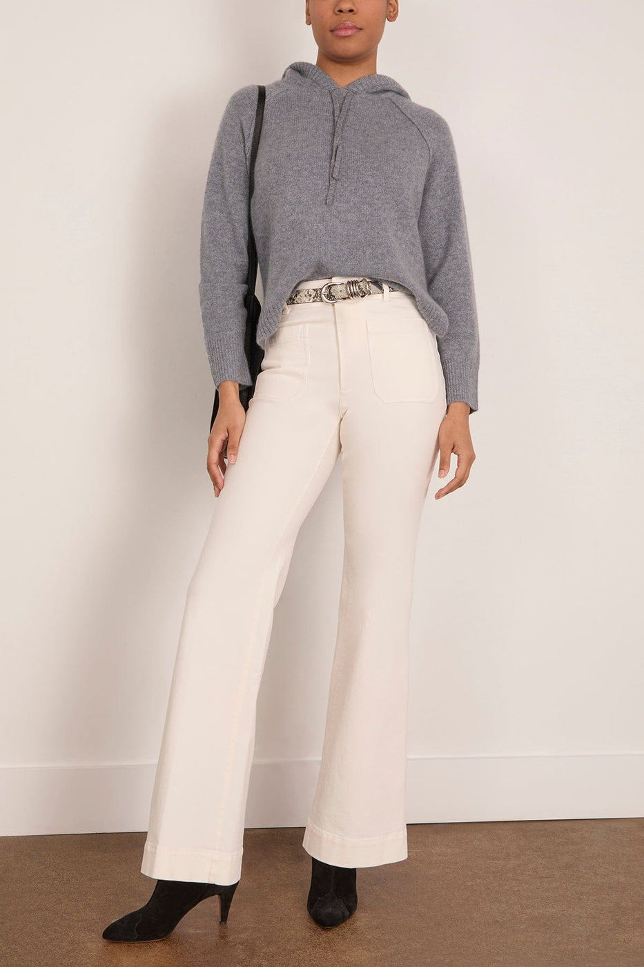 LAFATA Cashmere Hoodie in Heather Grey