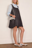 Simone Rocha A-Line Denim Mini Dress in Distressed Black/Jet