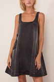 Simone Rocha A-Line Denim Mini Dress in Distressed Black/Jet