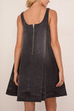 Simone Rocha A-Line Denim Mini Dress in Distressed Black/Jet