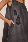 Simone Rocha A-Line Denim Mini Dress in Distressed Black/Jet