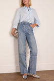 Simone Rocha Cropped Masculine Shirt in Baby Blue/Pearl