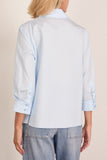 Simone Rocha Cropped Masculine Shirt in Baby Blue/Pearl