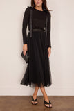 Simone Rocha Bow Ribbon Tail Long Sleeve T-Shirt in Black