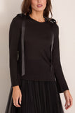 Simone Rocha Bow Ribbon Tail Long Sleeve T-Shirt in Black