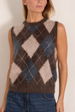 Lisa Yang Yasmin Vest in Wood/Night Fall/Sand/Cream Argyle Brushed