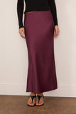 Saint Art Talia Charmeuse Maxi Skirt in Grape