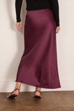 Saint Art Talia Charmeuse Maxi Skirt in Grape