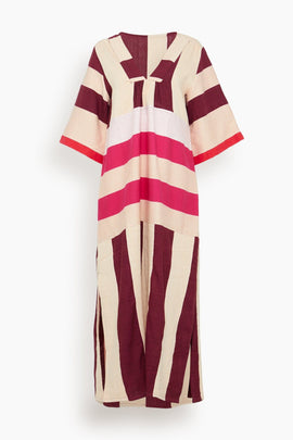 Edna V-Neck Dress in Betami Cherry