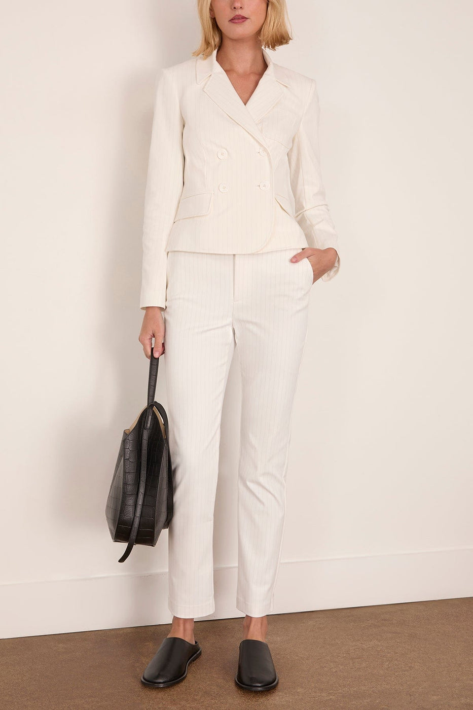 LAFATA Carine Trouser in White/Black