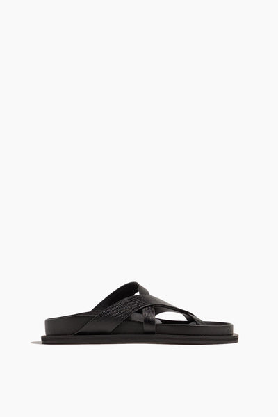 Claude Sandal in Black Lizard
