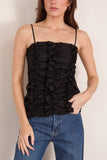 Bite Studios Ruched Frill Top in Black