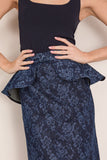 Bite Studios Lace Print Denim Belt in Washed Dark Blue