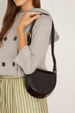 Dries Van Noten Arc Leather Bag in Dark Brown