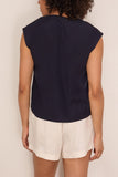 Forte Forte Matte Stretch Silk Satin Tank Top in Notte