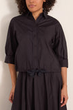 Forte Forte Cotton Popline Half Sleeve Shirt in Notte