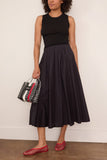 Forte Forte Cotton Popline Paneled Skirt in Notte
