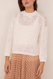 Forte Forte Chamois Ribbon Roundneck Sweater in Bianco