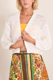 Forte Forte Chamois Tape Cardigan in Bianco