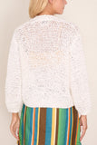 Forte Forte Chamois Tape Cardigan in Bianco