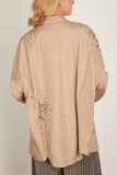 Dries Van Noten Casia Embroidered Shirt in Sand