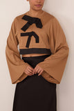 Lanvin Grosgrain Detail Top in Camel