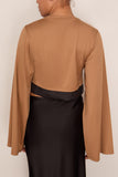 Lanvin Grosgrain Detail Top in Camel