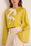 Lanvin Grosgrain Detail Top in Chamomile