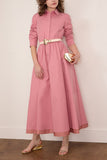 Lanvin Midi Shirt Dress in Dusty Pink