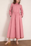 Lanvin Midi Shirt Dress in Dusty Pink