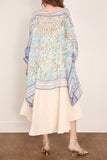 Lanvin Small Flowers Kaftan in Light Blue/White