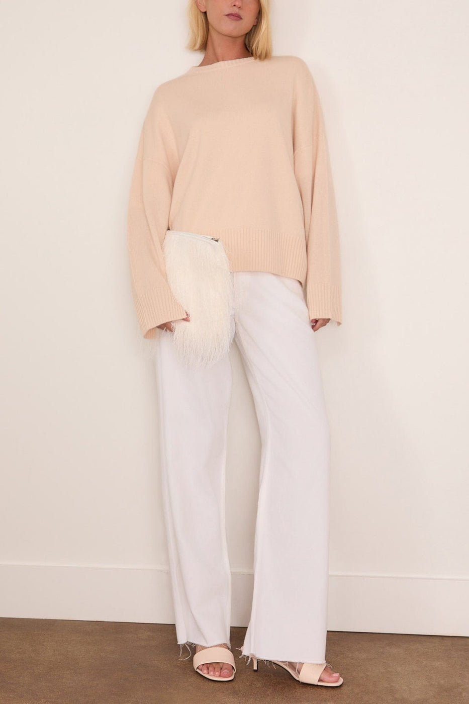 Loulou de Saison Anton Crewneck Sweater in Light Pink