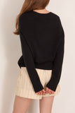 Loulou de Saison Baji Dropped U-Neck Sweater in Black