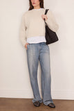 Loulou de Saison Bruzzi Cropped Sweater in Light Grey Melange